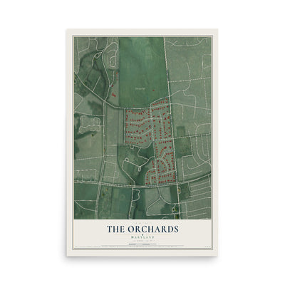 Map of The Orchards, Maryland, 12 x 18 inch unframed archival matte print