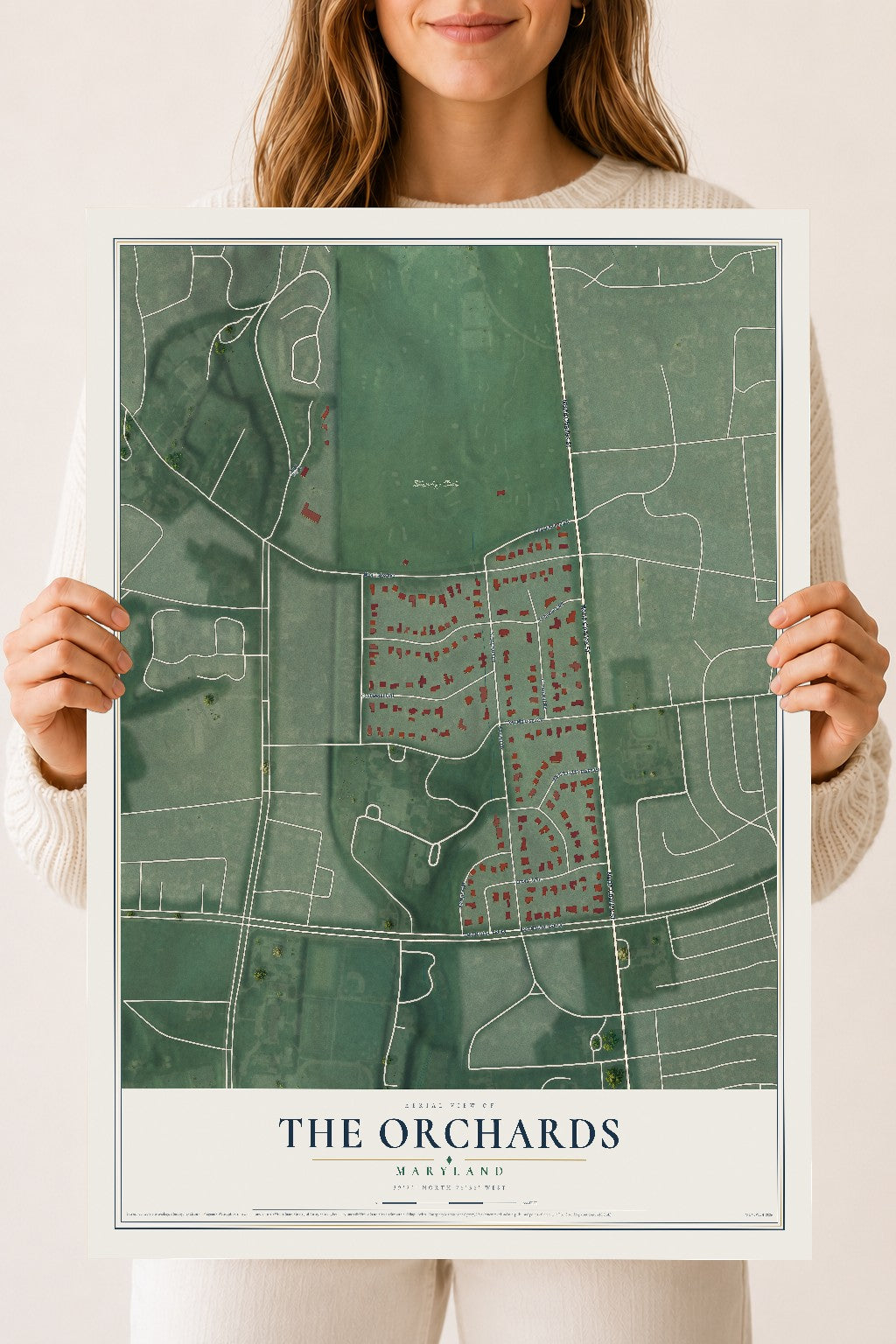 Map of The Orchards, Maryland, 18 x 24 inch unframed archival matte print