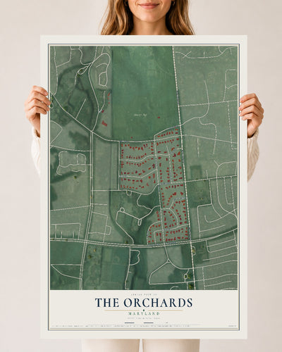 Map of The Orchards, Maryland, 24 x 36 inch unframed archival matte print