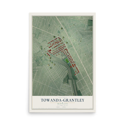 Map of Towanda-Grantley, Maryland, 12 x 18 inch unframed archival matte print