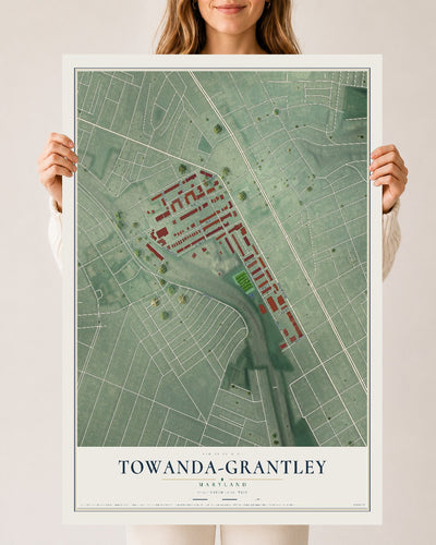 Map of Towanda-Grantley, Maryland, 24 x 36 inch unframed archival matte print
