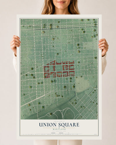 Map of Union Square, Maryland, 24 x 36 inch unframed archival matte print