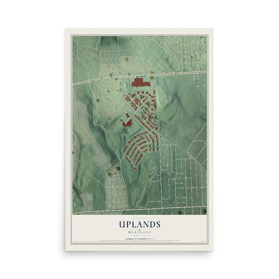 Map of Uplands, Maryland, 12 x 18 inch unframed archival matte print