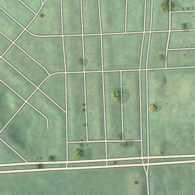 Second close-up of the map of Uplands, Maryland print showing more streets and buildings