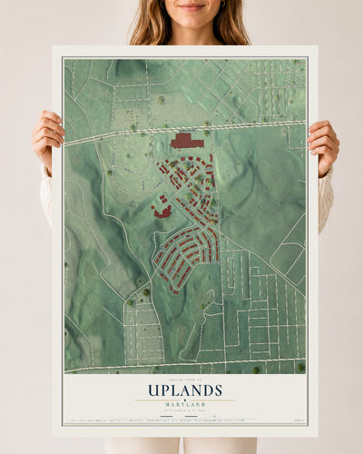 Map of Uplands, Maryland, 24 x 36 inch unframed archival matte print