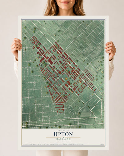 Map of Upton, Maryland, 24 x 36 inch unframed archival matte print
