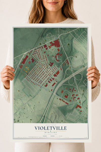 Map of Violetville, Maryland, 18 x 24 inch unframed archival matte print