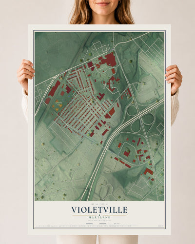 Map of Violetville, Maryland, 24 x 36 inch unframed archival matte print