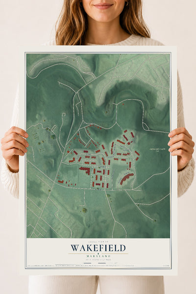 Map of Wakefield, Maryland, 18 x 24 inch unframed archival matte print