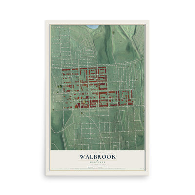 Map of Walbrook, Maryland, 12 x 18 inch unframed archival matte print