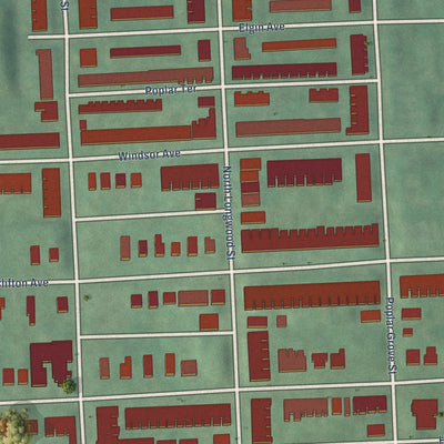 Close-up of the map of Walbrook, Maryland print showing street and building detail