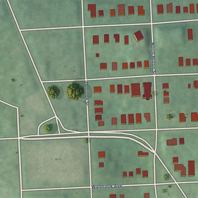 Second close-up of the map of Walbrook, Maryland print showing more streets and buildings