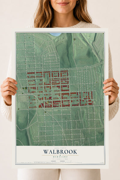 Map of Walbrook, Maryland, 18 x 24 inch unframed archival matte print