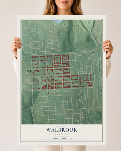 Map of Walbrook, Maryland, 24 x 36 inch unframed archival matte print