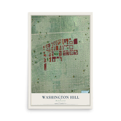 Map of Washington Hill, Maryland, 12 x 18 inch unframed archival matte print