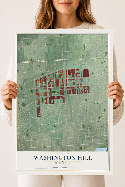 Map of Washington Hill, Maryland, 18 x 24 inch unframed archival matte print