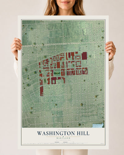 Map of Washington Hill, Maryland, 24 x 36 inch unframed archival matte print
