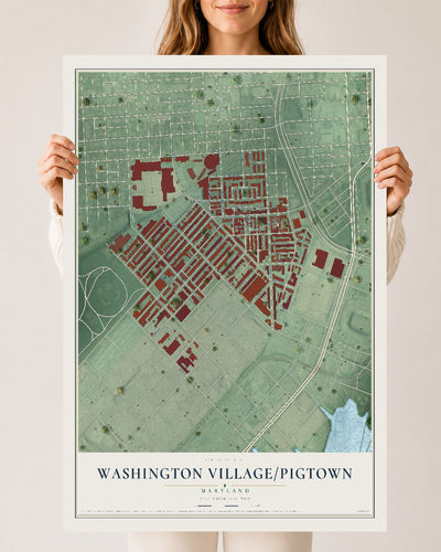 Map of Washington Village-Pigtown, Maryland, 24 x 36 inch unframed archival matte print