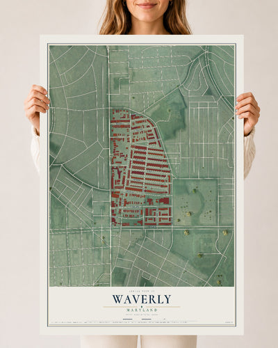 Map of Waverly, Maryland, 24 x 36 inch unframed archival matte print