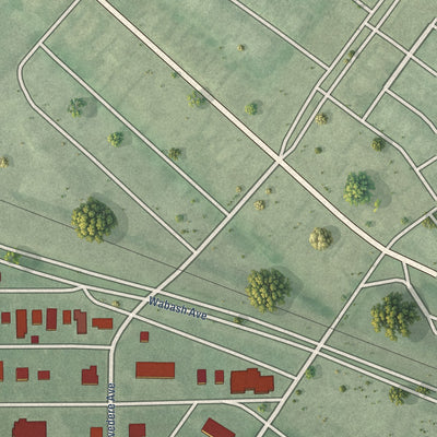 Second close-up of the map of West Arlington, Maryland print showing more streets and buildings
