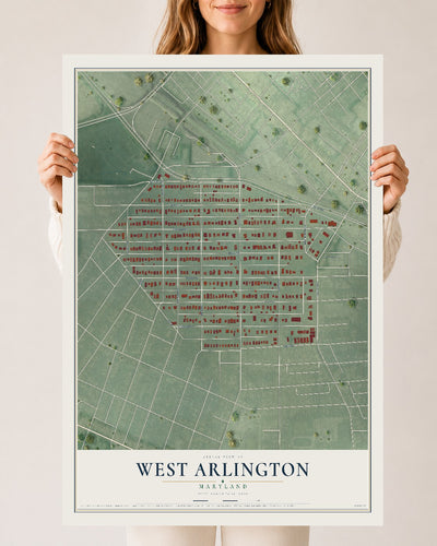 Map of West Arlington, Maryland, 24 x 36 inch unframed archival matte print