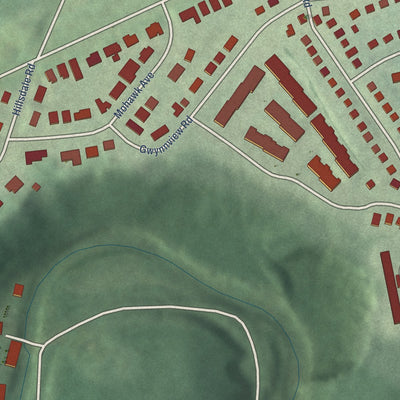 Second close-up of the map of West Forest Park, Maryland print showing more streets and buildings