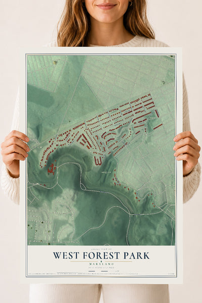 Map of West Forest Park, Maryland, 18 x 24 inch unframed archival matte print