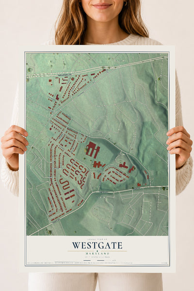 Map of Westgate, Maryland, 18 x 24 inch unframed archival matte print