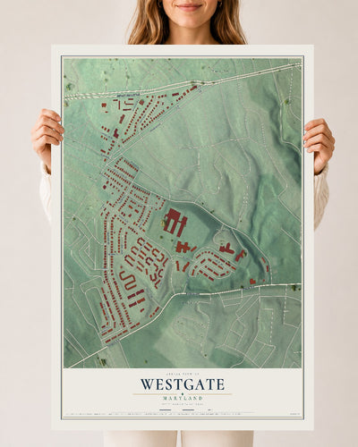 Map of Westgate, Maryland, 24 x 36 inch unframed archival matte print