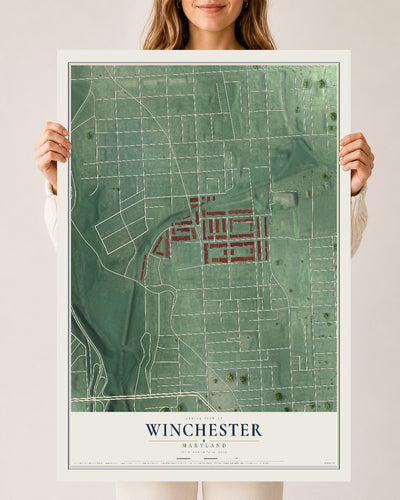 Map of Winchester, Maryland, 24 x 36 inch unframed archival matte print