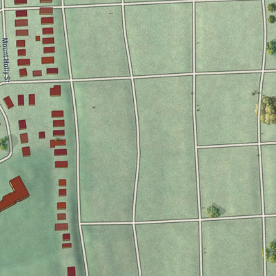 Second close-up of the map of Windsor Hills, Maryland print showing more streets and buildings