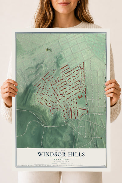 Map of Windsor Hills, Maryland, 18 x 24 inch unframed archival matte print