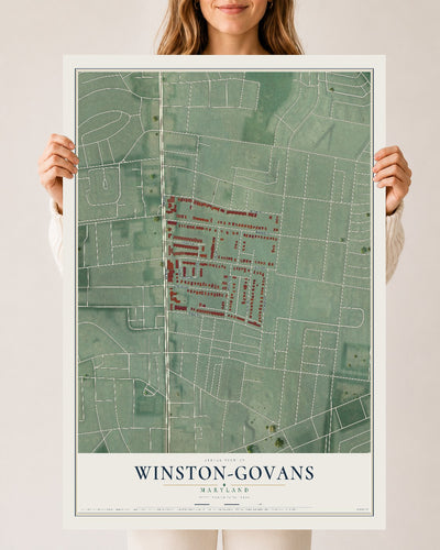 Map of Winston-Govans, Maryland, 24 x 36 inch unframed archival matte print