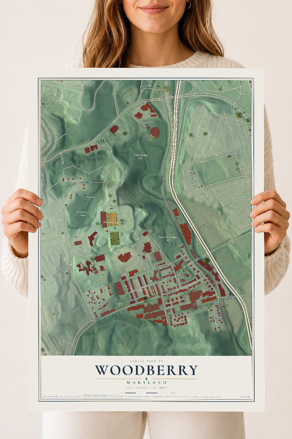 Map of Woodberry, Maryland, 18 x 24 inch unframed archival matte print