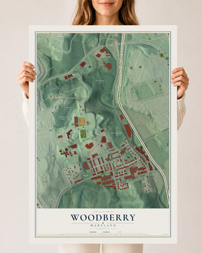 Map of Woodberry, Maryland, 24 x 36 inch unframed archival matte print