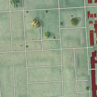Close-up of the map of Wyman Park, Maryland print showing street and building detail
