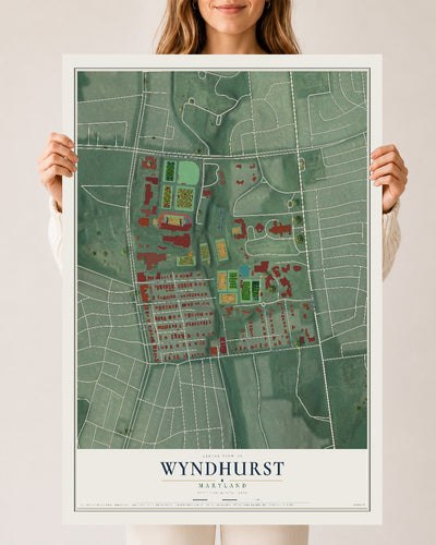 Map of Wyndhurst, Maryland, 24 x 36 inch unframed archival matte print
