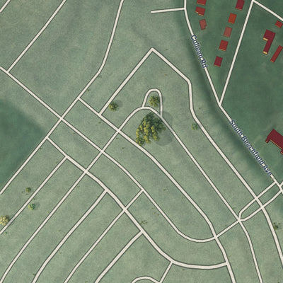 Second close-up of the map of Yale Heights, Maryland print showing more streets and buildings