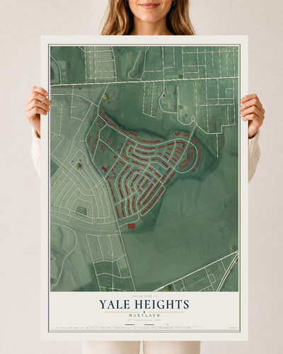 Map of Yale Heights, Maryland, 24 x 36 inch unframed archival matte print