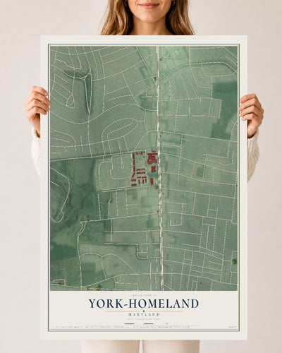 Map of York-Homeland, Maryland, 24 x 36 inch unframed archival matte print