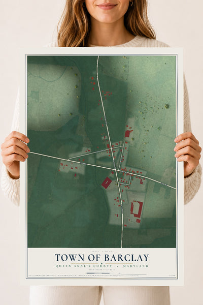 Map of Barclay, Maryland, 18 x 24 inch unframed archival matte print