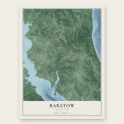 Barstow, Maryland map print, the full design