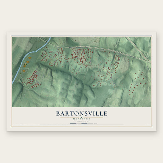 Bartonsville, Maryland map print, the full design