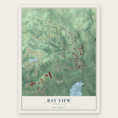 Bay View, Maryland map print, the full design