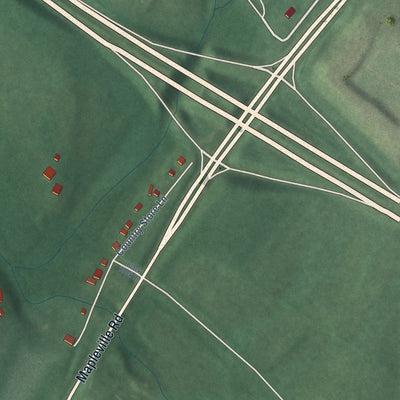 Close-up of the map of Beaver Creek, Maryland print showing street and building detail