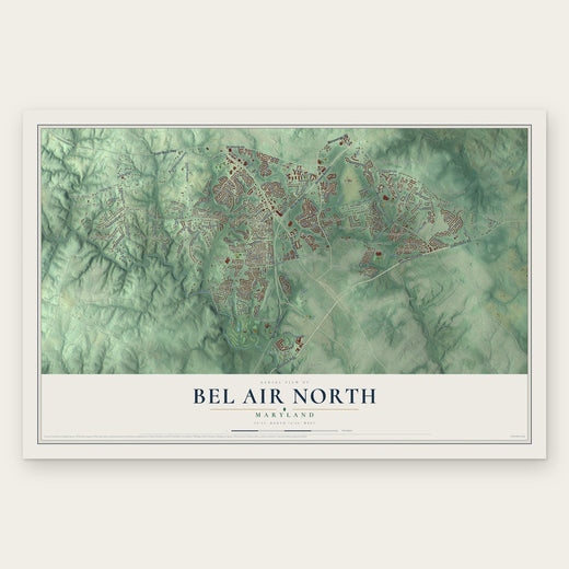 Bel Air North, Maryland map print, the full design