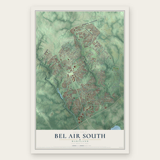 Bel Air South, Maryland map print, the full design