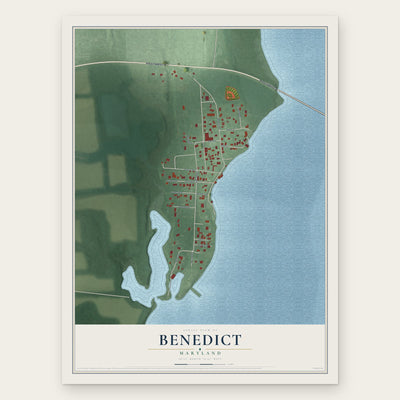 Benedict, Maryland map print, the full design