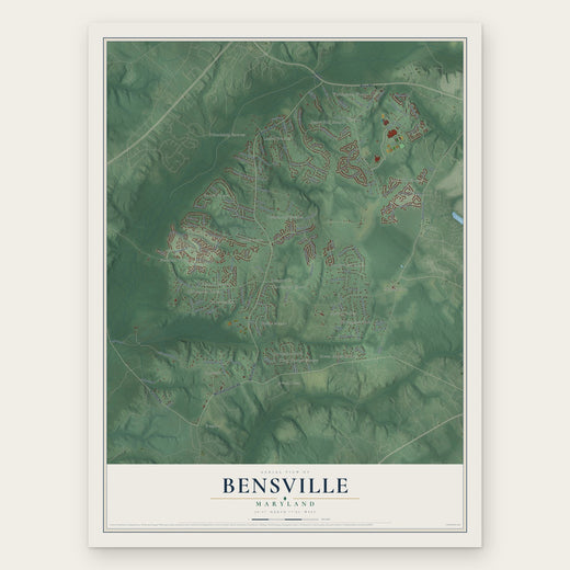 Bensville, Maryland map print, the full design