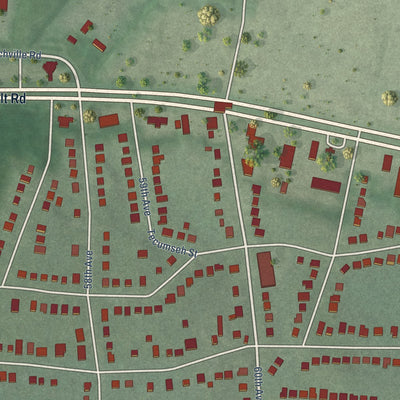 Second close-up of the map of Berwyn Heights, Maryland print showing more streets and buildings